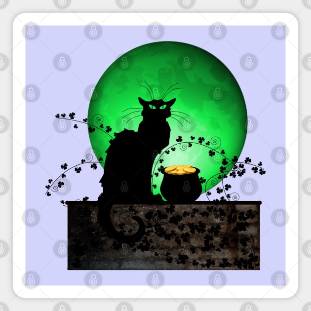 St. Patrick's Day Chat Noir Magnet by HolidayBug